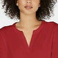 Charter Club Women's Supima Cotton Split-Neck Top Red Size Small