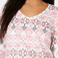 Karen Scott Women's Printed V Neck Top Orange Size Medium