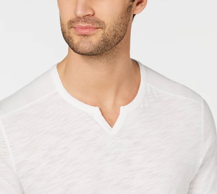INC International Concepts Men's Split Tee White Size X-Small