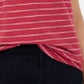 Maison Jules Women's Striped V-Neck Top Red Size X-Small