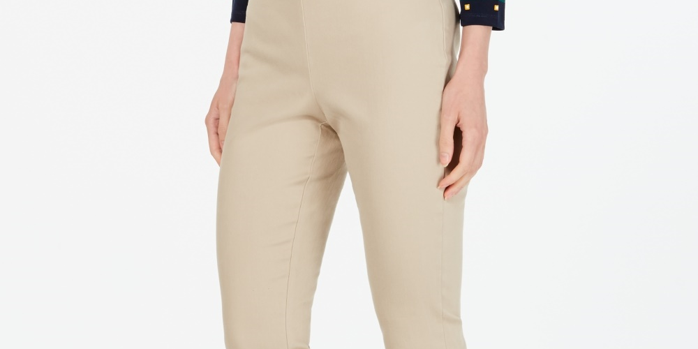 Charter Club Women's Petite Chelsea Stretch-Twill Skinny Pants Beige Size 2 P