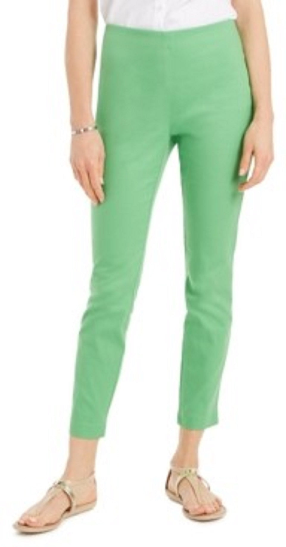 Charter Club Women's Petite Chelsea Stretch-Twill Skinny Pants Dark Green Size 10P