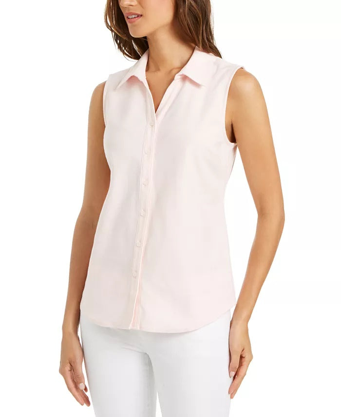Charter Club Women's Cotton Shirt White Size 2 Petite