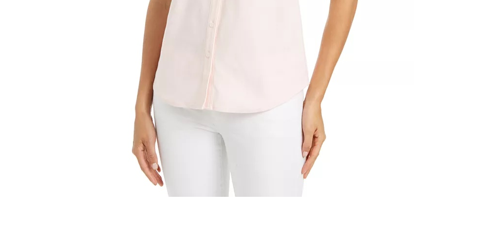 Charter Club Women's Cotton Shirt White Size 2 Petite