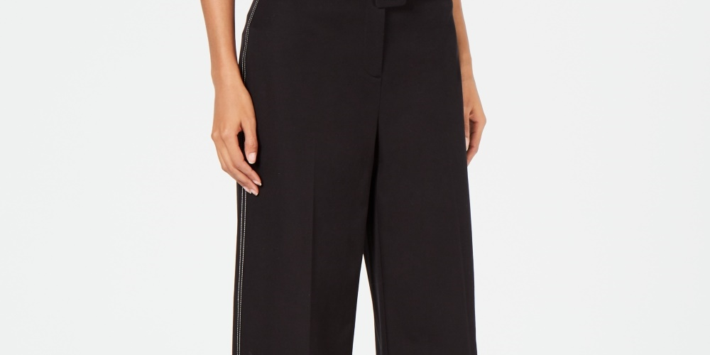 Alfani Women's Wide Leg Capri Pants Black Size 4 Petite