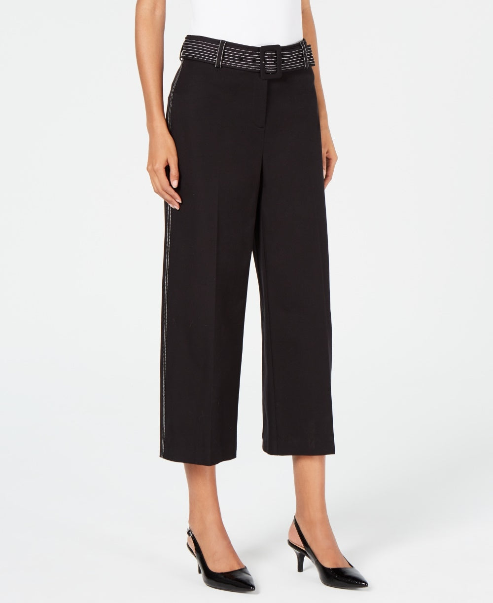 Alfani Women's Wide-Leg Capri Pants Black Size 6 Petite