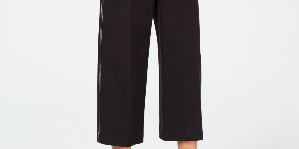 Alfani Women's Wide-Leg Capri Pants Black Size 6 Petite