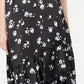 Alfani Women's Ruffled Floral Print Midi Skirt Black Size 12
