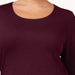 Karen Scott Women's Plus Cotton Scoop Neck Top Red Size 0X