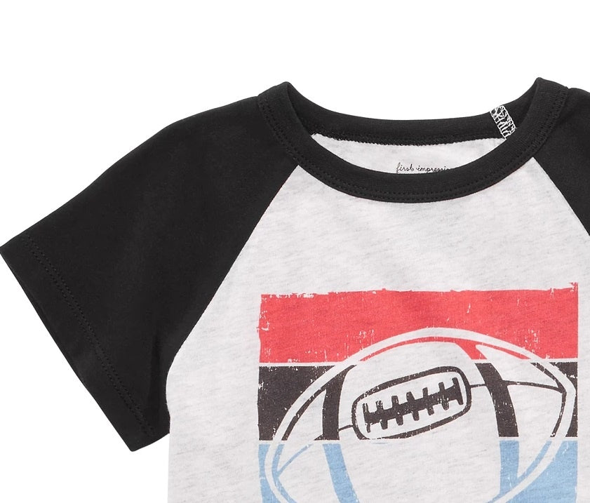 First Impressions Baby Boy's Football-Print T-Shirt Gray Size 3-6 Months