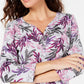 Karen Scott Women's Printed Henley Red Size Petite Small