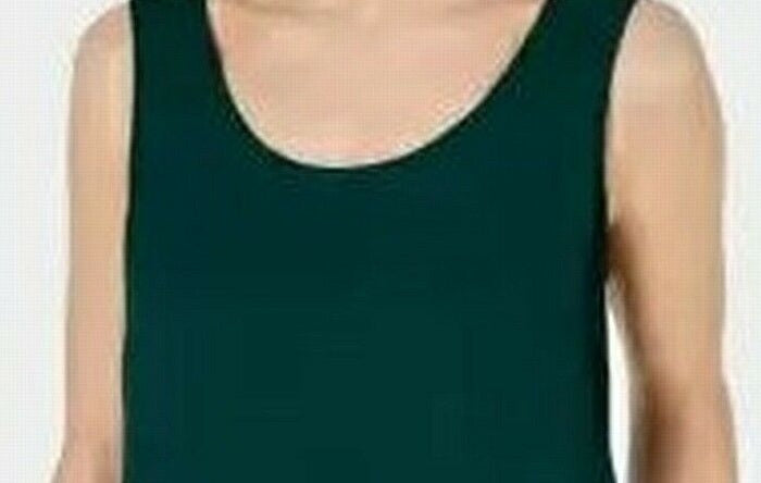 Alfani Women's Sleeveless Scoop Neck Shell Dark Green-Size Medium