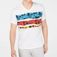 INC International Concepts Men's Stripe Graphic V-Neck T-Shirt White Size XX Large