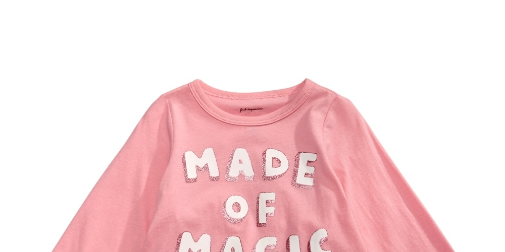 First Impressions Toddler Girl's Cotton Long Sleeve Peplum Hem T-Shirt Pink Size 3T
