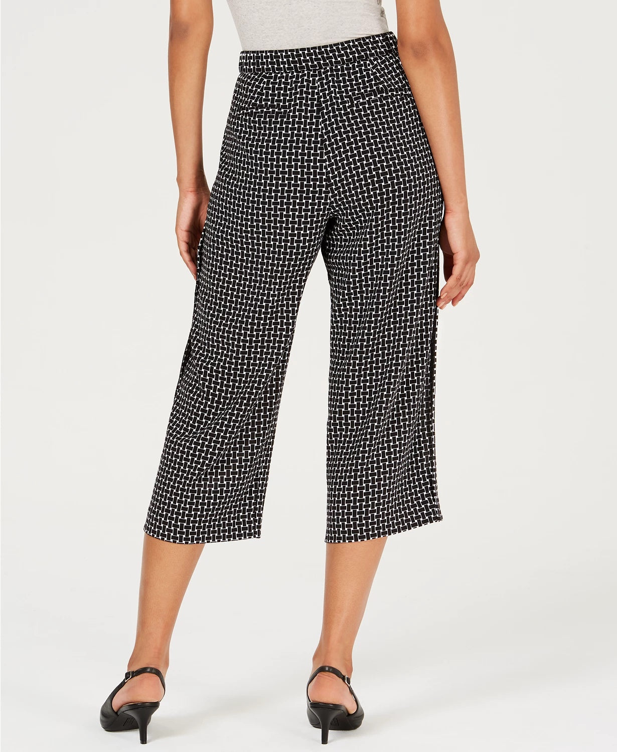 Alfani Women's Printed Culotte Pants Black Size XX Large