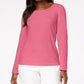 Karen Scott Women's Cotton Scoop-Neck Top Dark Pink Size Large