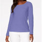 Karen Scott Women's Cotton Scoop-Neck Top Purple Size Medium