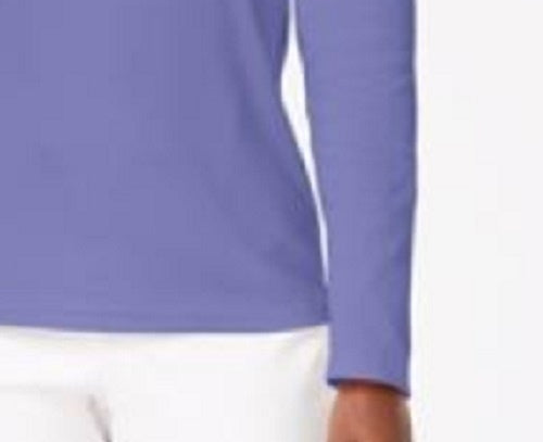 Karen Scott Women's Cotton Scoop-Neck Top Purple Size Medium