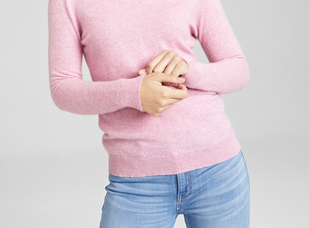 Charter Club Women's V-Neck Pure Cashmere Sweater, Regular & Petite Sizes Pink Size Petite