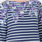Karen Scott Women's Three Quarter Sleeve Printed Top Blue Size Large