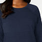 Karen Scott Women's Ribbed Cotton Pullover Sweater  Navy Size XX-Large