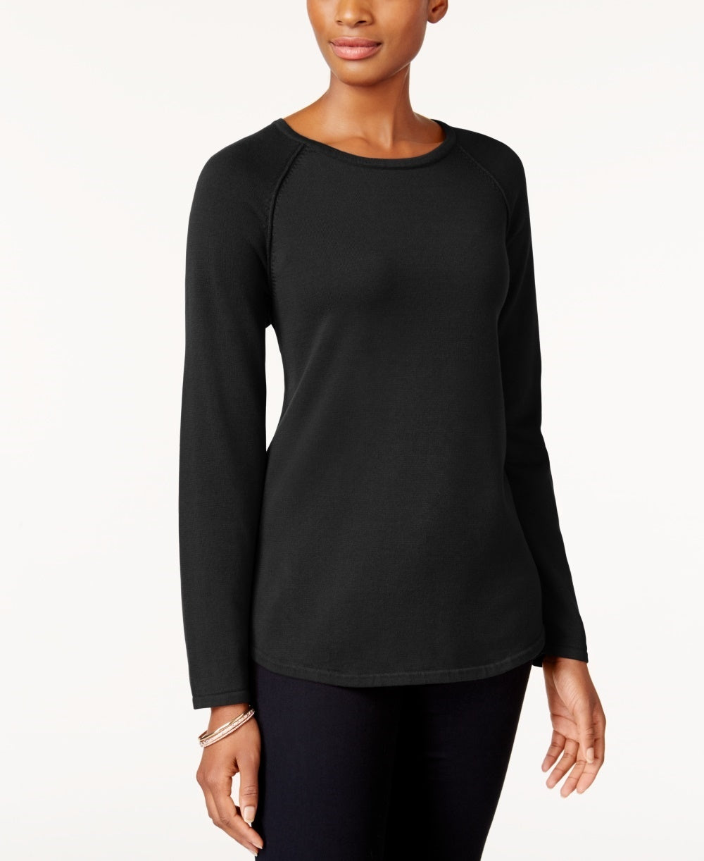 Karen Scott Women's Cotton Sweater Black Size Petite Small