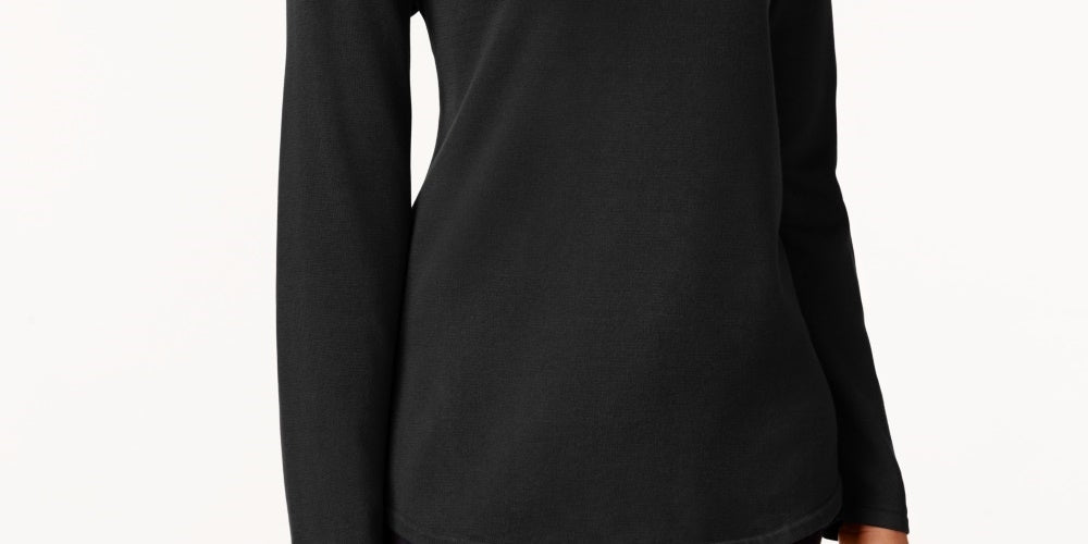 Karen Scott Women's Cotton Sweater Black Size Petite Small