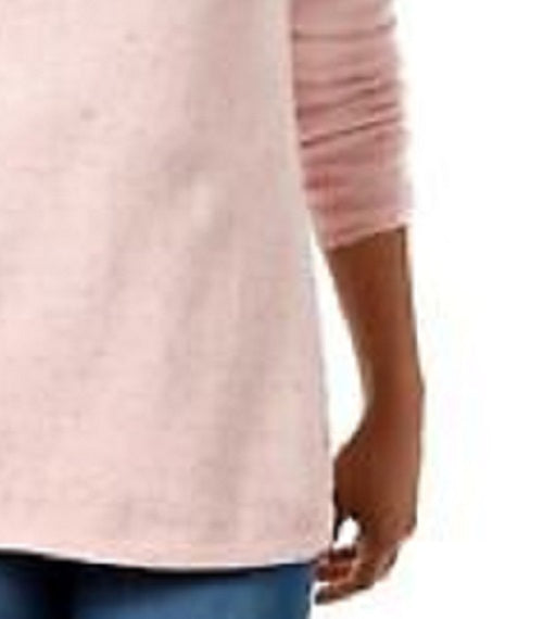 Karen Scott Women's Curved-Hem Sweater Pink Size Large
