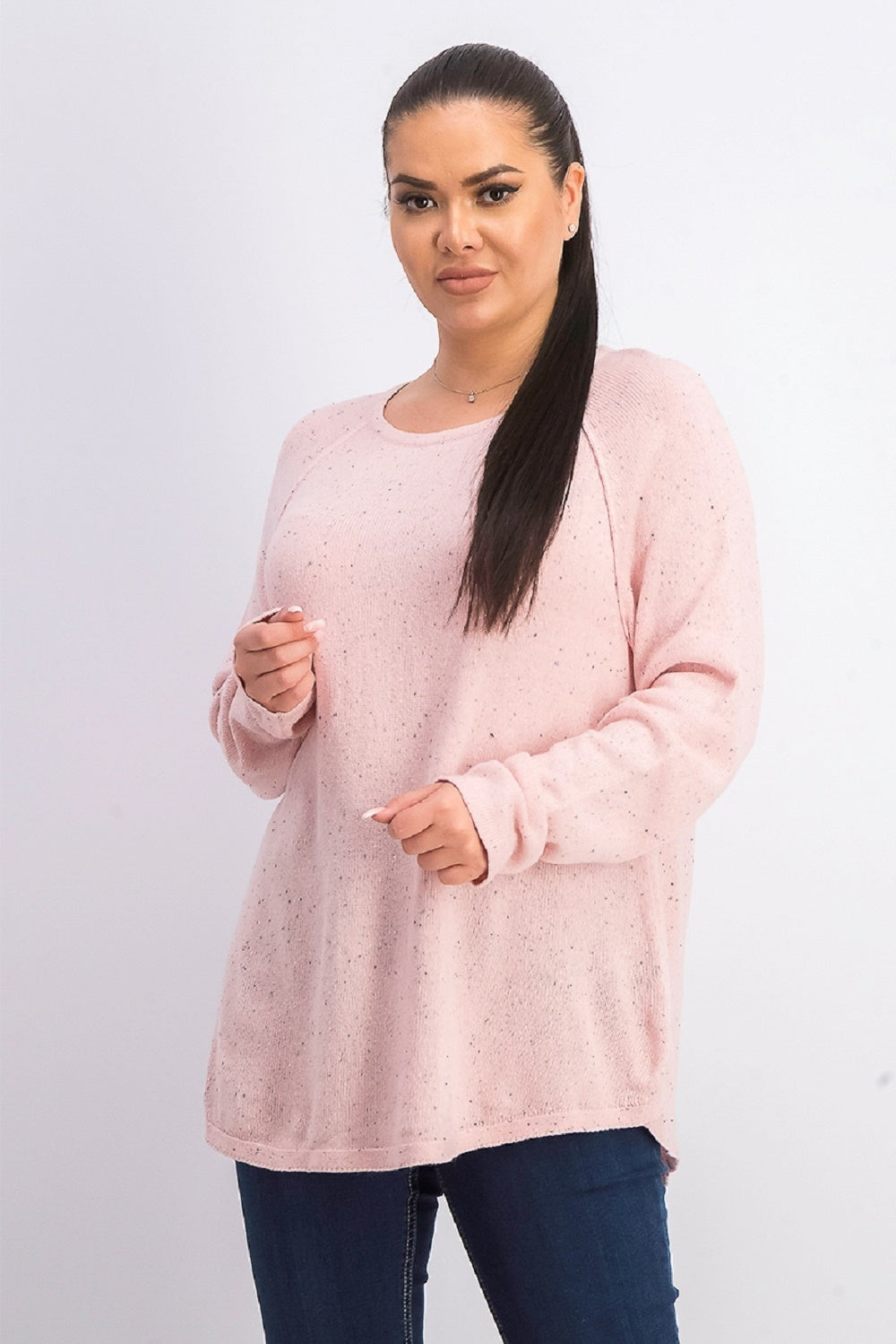 Karen Scott Women's Curved-Hem Sweater Pink Size Small