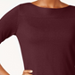 Karen Scott Women's Cotton Boat-Neck Top Red Size X-Small