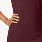 Karen Scott Women's Cotton Boat-Neck Top Red Size X-Small