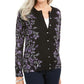 Karen Scott Women's Tapestry Print Cardigan  Purple Size Petite Small