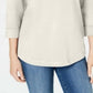 Karen Scott Women's Sport Cotton Studded 3/4 Sleeve Sweatshirt White Size X-Large