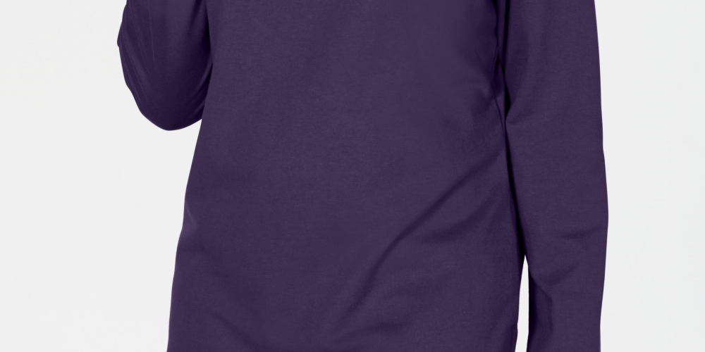 Karen Scott Women's Sport Cowl Neck Top Purple Size X-Small