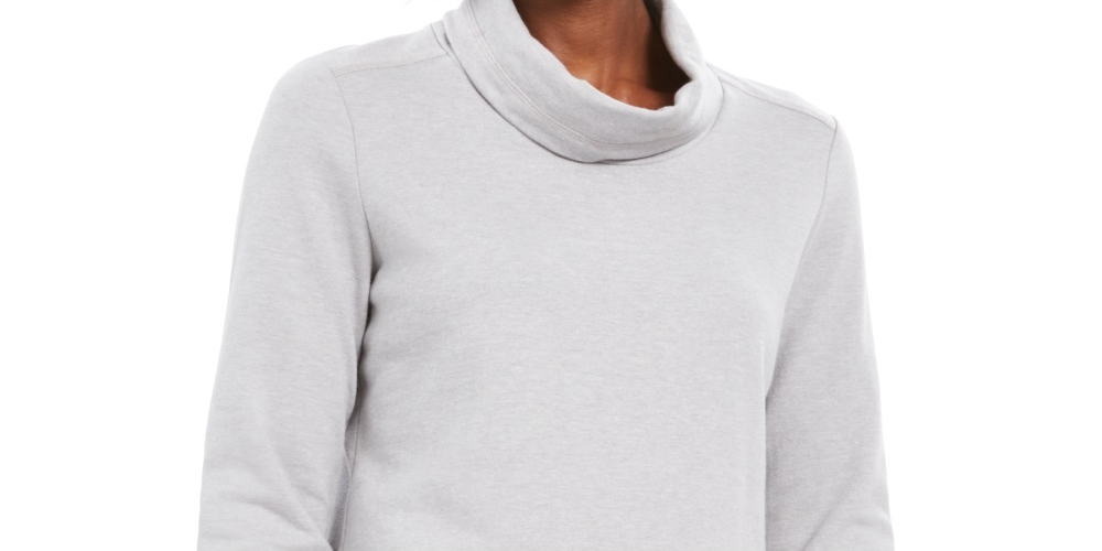 Karen Scott Women's Heather Long Sleeve Turtle Neck Blouse Top Gray Size -Petite X-Large