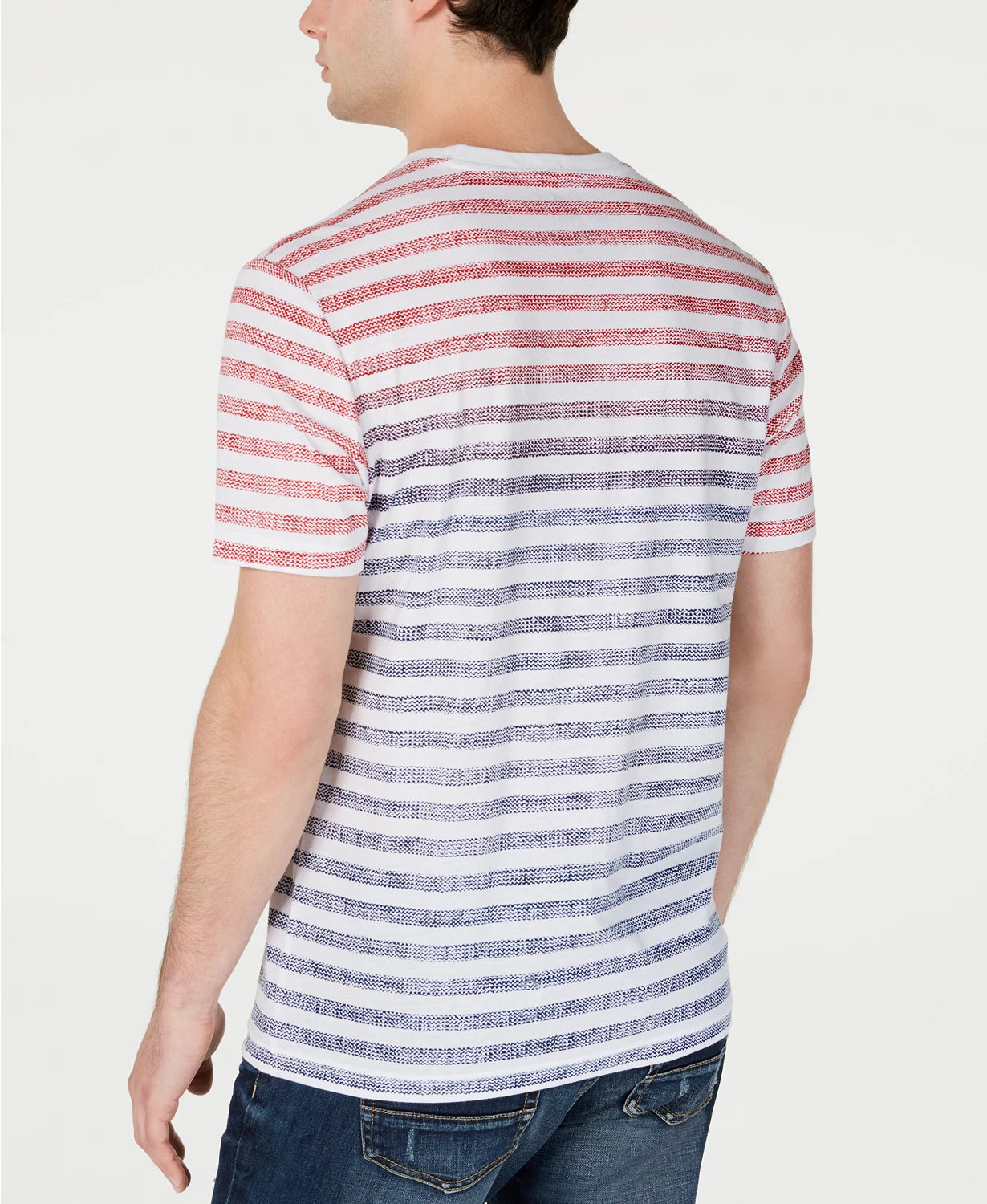 American Rag Men's Tonal Striped Pocket T-Shirt Red Size Medium
