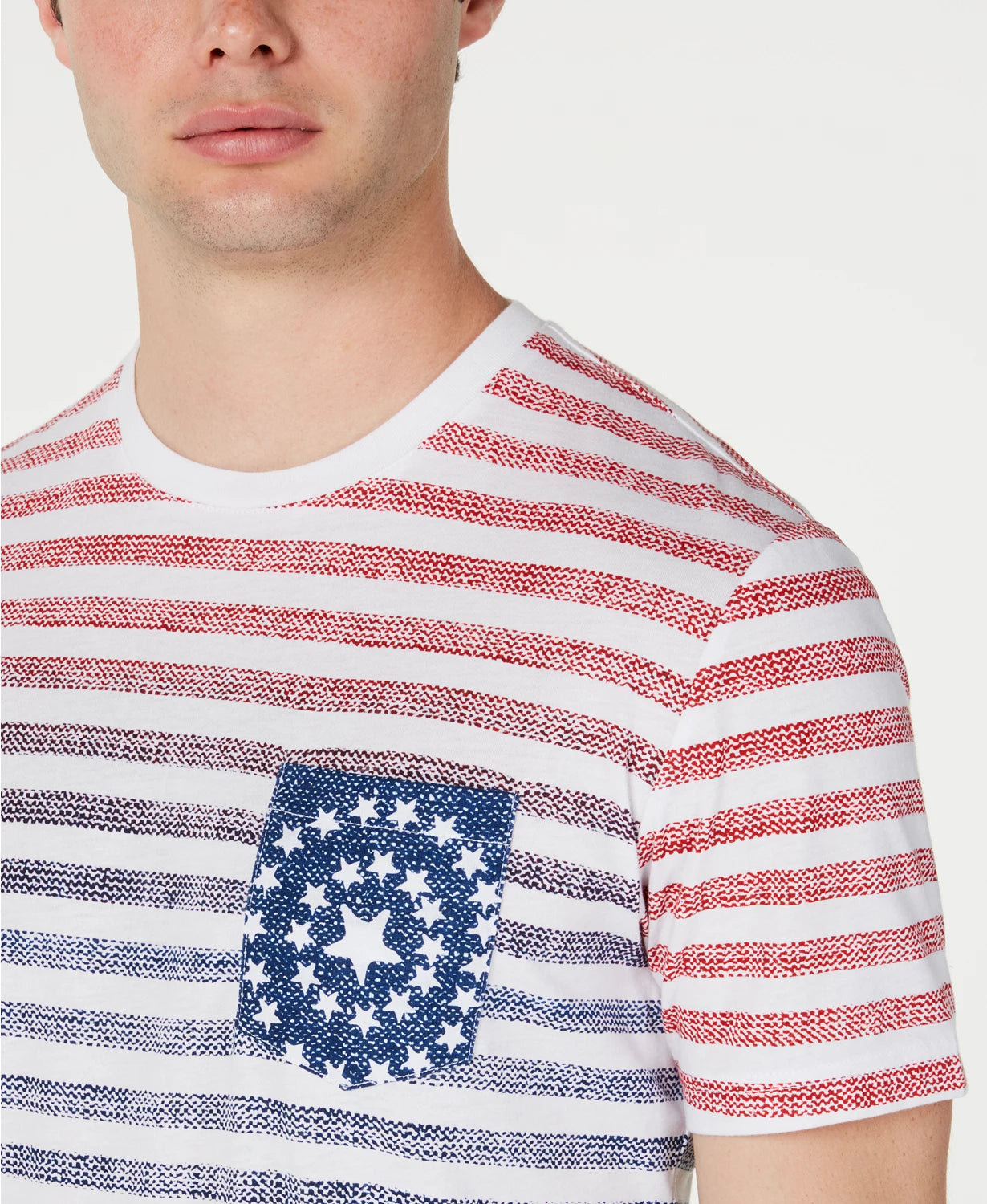 American Rag Men's Tonal Striped Pocket T-Shirt Red Size Medium