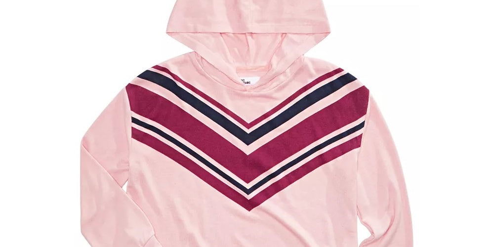 Epic Threads Big Girls Chevron-Print Hoodie Dark Pink Size Medium
