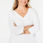 Karen Scott Women's Eyelet-Trim Top White Size Extra Large
