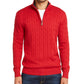 Club Room Men's Pima Cable Quarter-Zip Sweater Red Size Large