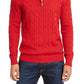 Club Room Men's Pima Cable Quarter-Zip Sweater Red Size Large
