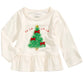 First Impressions Baby Girl's Tulle Tree Print Peplum T-Shirt White Size 24 Months