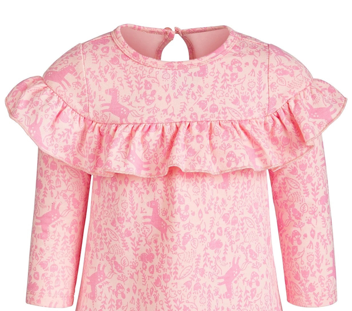 First Impressions Baby Girls Enchanted-Print Ruffle Dress Pink Size 12M