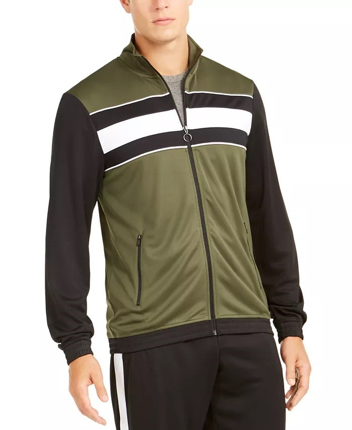 ID Ideology Men's Colorblocked Track Jacket Dark Green Size XX Large