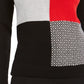 Charter Club Women's Patchwork Crewneck Sweater Black Size X-Large