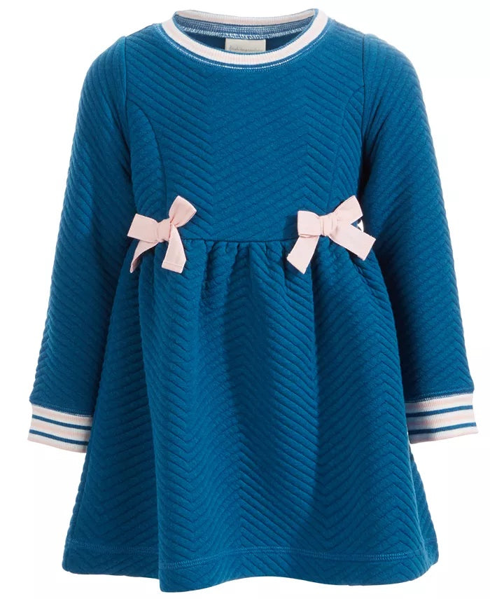 First Impressions Baby Girls Quilted Dress Dark Blue Size 18M