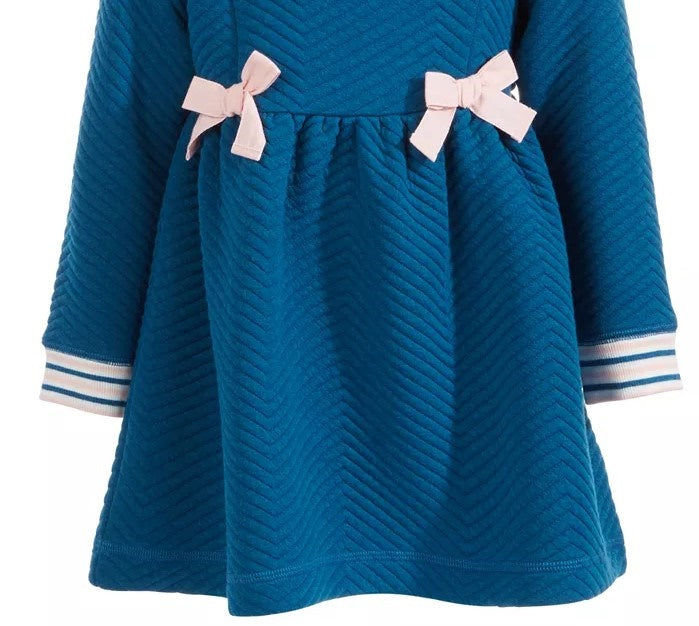 First Impressions Baby Girls Quilted Dress Dark Blue Size 18M