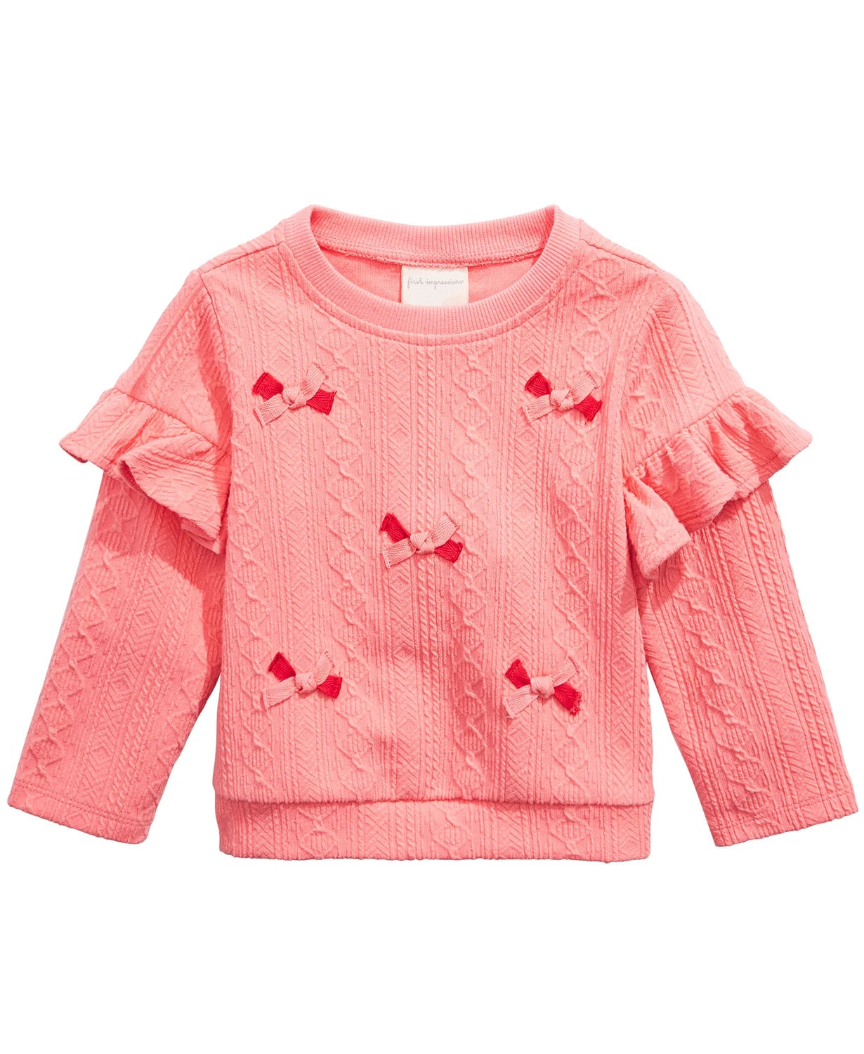 First Impressions Baby Girls Bow Applique Sweatshirt Pink Size 24M