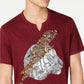 INC International Concepts Men's Lightning Tiger Graphic T-Shirt Wine Size XX-Large