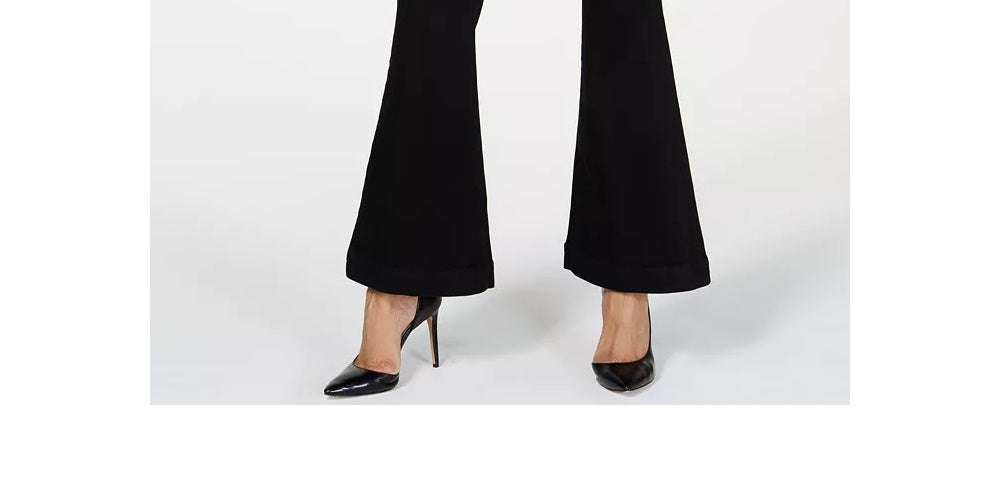 INC International Concepts Women's Pull-On Flare Jeans Black Size 0